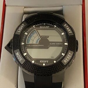 Sharp Black Digital Watch